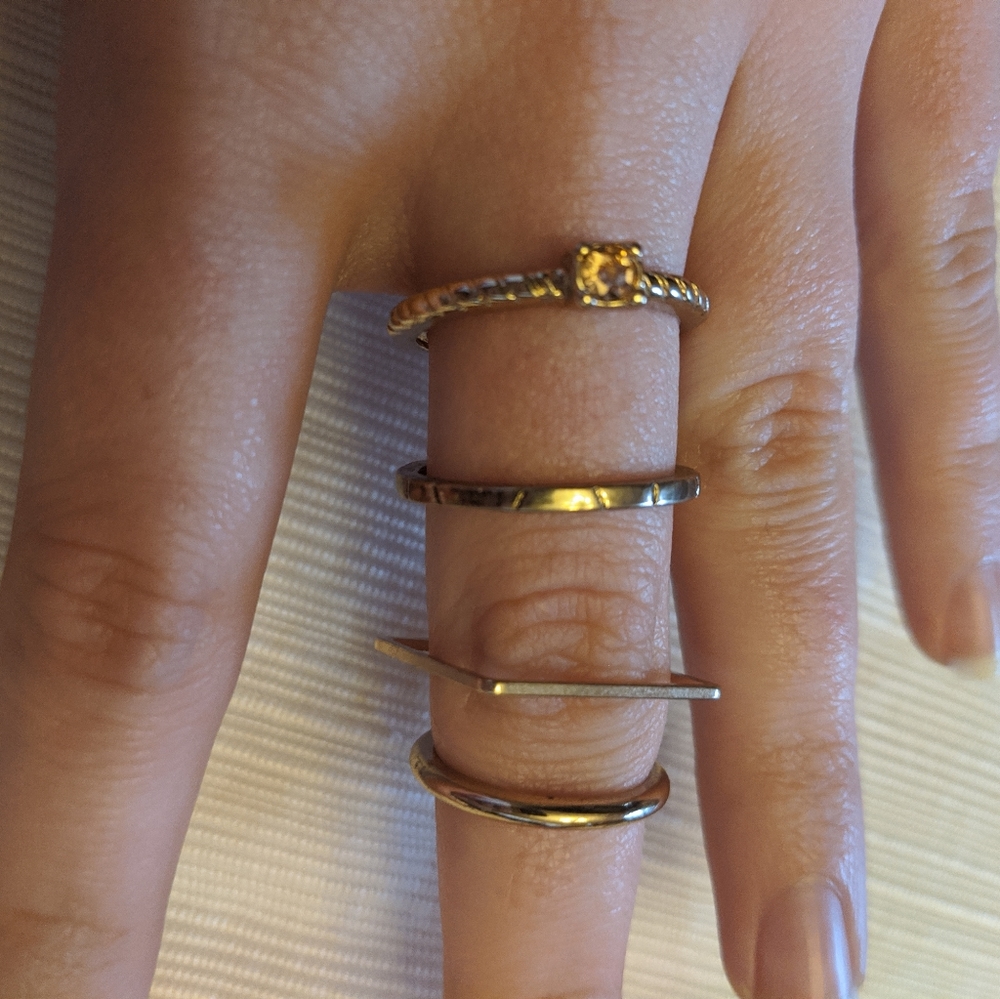set of four gold rings